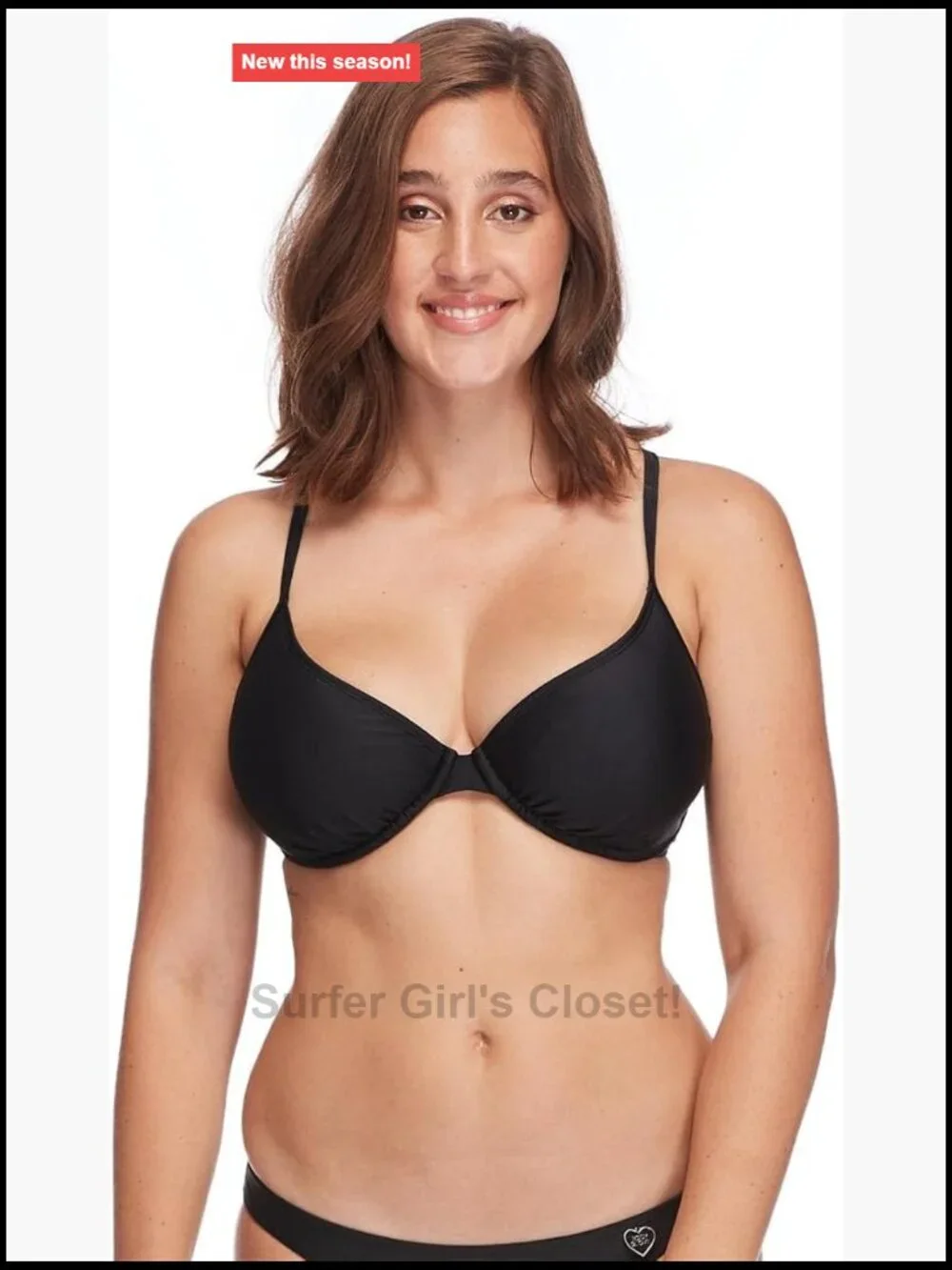 Bikini Top with Power Mesh Lining and Adjustable Straps
